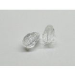 Csiszolt csepp alakú üveggyöngy-pár - Clear/Színtelen - 11x8mm