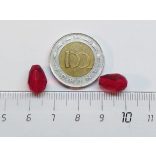 Csiszolt csepp alakú üveggyöngy-pár - Piros - 11x8mm