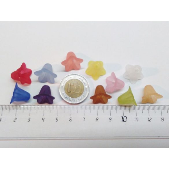 Harangvirág akril gyöngy-pár 16*12mm - fehér