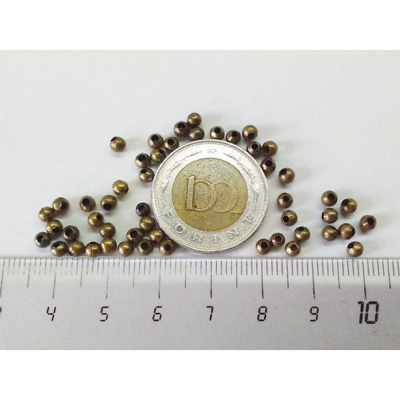 Bronz színű köztes fémgyöngy csomag (3,2mm) 20db Lyuk : 1,2 mm