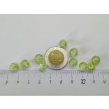 Almazöld  roppantott üveggyöngyök (8mm) 10 db