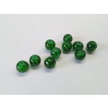 Zöld roppantott üveggyöngyök (8mm) 10 db