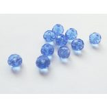 Csiszolt üveggyöngy - 8x6mm Abacus - Búzavirág kék - 10db