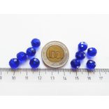 Csiszolt üveggyöngy - 8x6mm Abacus - Sötétkék - 10db