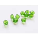 Csiszolt üveggyöngy - 8x6mm Abacus - Zöld - 10db