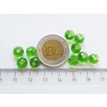 Csiszolt üveggyöngy - 8x6mm Abacus - Zöld - 10db