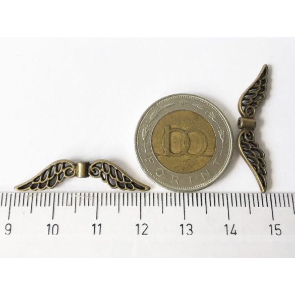 Angyalszárny gyöngy 1 pár - Antik bronz (32mm)