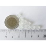 10db - FROSTED matt üveggyöngy - Fehér  6mm