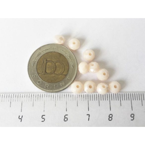Csiszolt üveggyöngy - 6x4mm Abacus - *Csillám-púder* - 10db