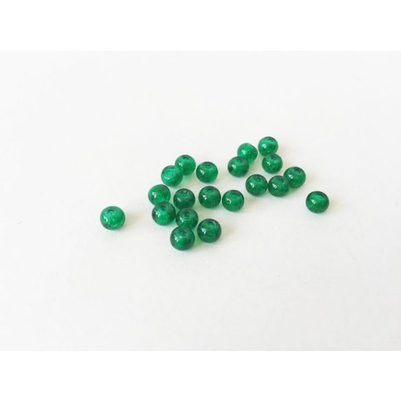 Zöld roppantott üveggyöngyök (4mm) 20 db