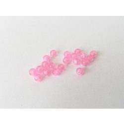 Rózsaszín roppantott üveggyöngyök (4mm) 20 db