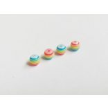 6mm-s szivárvány gyöngyök 4db