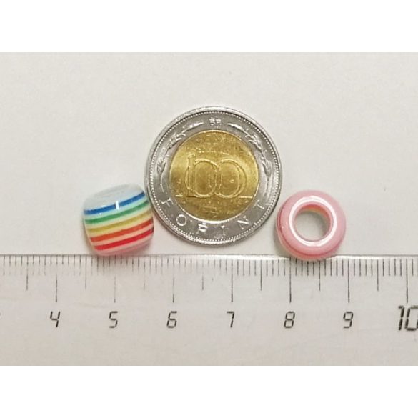 11mm-s szivárvány gyöngyök 2db