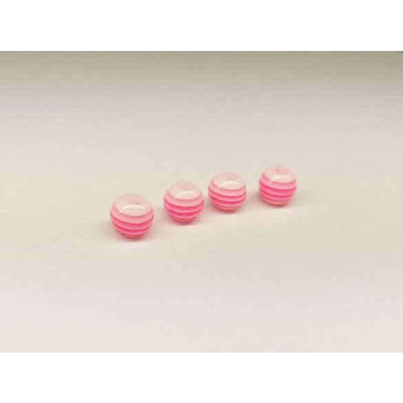 6mm-s rózsaszín csíkos gyöngyök 4db
