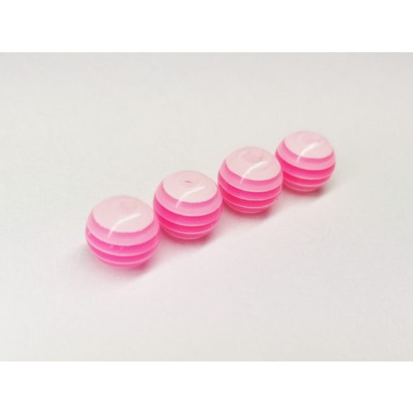 8mm-s rózsaszín csíkos gyöngyök 4db