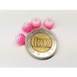 8mm-s rózsaszín csíkos gyöngyök 4db