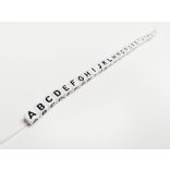 *A* betű - FEHÉR  alapon Fekete KOCKA alakú akril gyöngy (6*6mm)