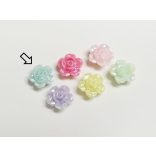 Felfűzhető RÓZSA, GYÖNGYHÁZ bevonattal (~13*8mm) - halvány kék