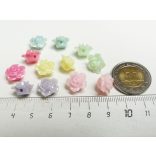 Felfűzhető RÓZSA, GYÖNGYHÁZ bevonattal (~13*8mm) - halvány kék