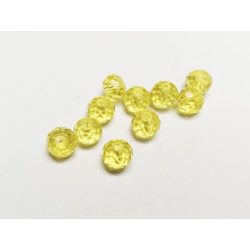 Sárga - Csiszolt üveggyöngy - 8x6mm Abacus - 10db