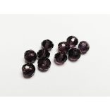 Sötét Lila - Csiszolt üveggyöngy - 8x6mm Abacus - 10db