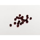 Meggypiros - Csiszolt üveggyöngy - 4x3mm Abacus - 20db