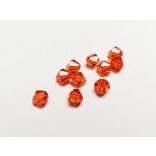 Narancssárga - 6mm Bicone csiszolt üveggyöngy - 10db