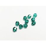 Tengerkék- 6mm Bicone csiszolt üveggyöngy - 10db