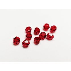 Piros - 6mm Bicone csiszolt üveggyöngy - 10db