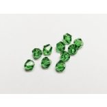 Zöld - 6mm Bicone csiszolt üveggyöngy - 10db