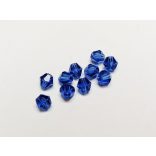 KÉK - 6mm Bicone csiszolt üveggyöngy - 10db