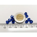 KÉK - 6mm Bicone csiszolt üveggyöngy - 10db