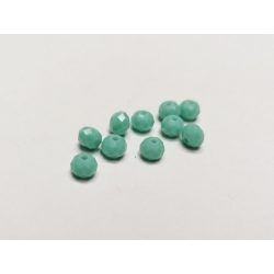 Csiszolt üveggyöngy - türkiz - 6x4mm - 10db