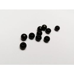 Fekete frosted matt üveggyöngy 6mm - 10db