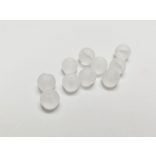 8mm  Fehér - Frosted üveggyöngy 10db