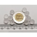 8mm  Fehér - Frosted üveggyöngy 10db