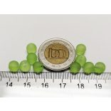 6mm Halványzöld - Frosted üveggyöngy 10db