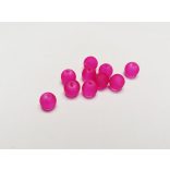 6mm  Magenta - Frosted üveggyöngy 10db