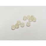 6mm  Törtfehér - Frosted üveggyöngy 10db