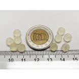 6mm  Törtfehér - Frosted üveggyöngy 10db