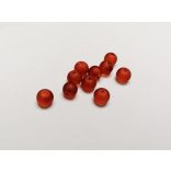 6mm Narancsos piros - Frosted üveggyöngy 10db