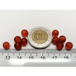 6mm Narancsos piros - Frosted üveggyöngy 10db