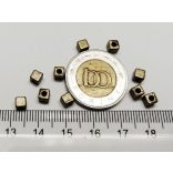 Antik bronz apró kocka gyöngy csomag (10db)