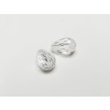 Csiszolt csepp alakú üveggyöngy-pár - Clear - 15x10mm
