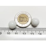 Üveggyöngy - Fehér - 10mm - 2db