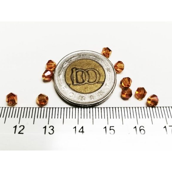 4mm Bicone csiszolt üveggyöngy - *Ragyogó őszi naplemente* színű