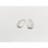 Csiszolt csepp alakú üveggyöngy-pár - Clear AB - 11x8mm