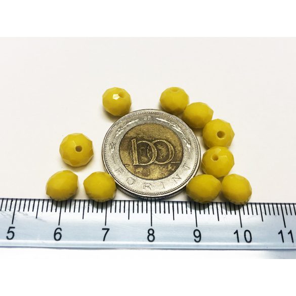 BOLDOGSÁ(r)GA - csiszolt üveggyöngy - 8X6MM ABACUS - 10DB