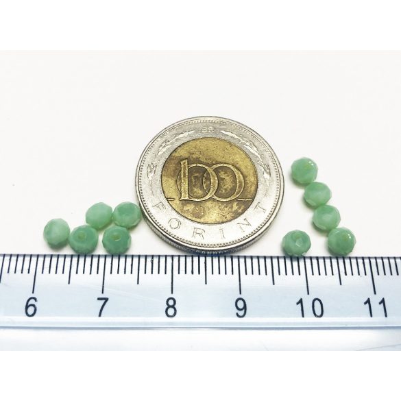 Türkiz  - csiszolt üveggyöngy - 4x3mm ABACUS - 10DB