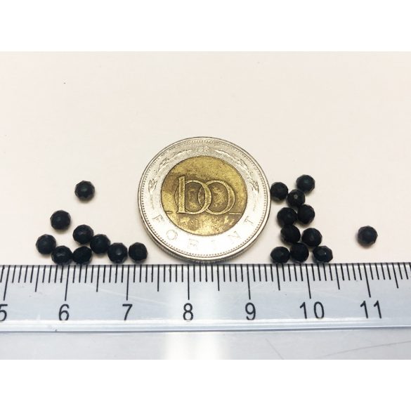  Tengerészkék - csiszolt üveggyöngy - 3mm abacus - 20db